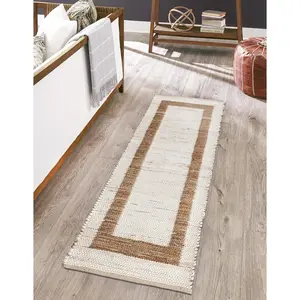 White and Natural Chindi Jute Rug White and Natural Chindi Jute Rug