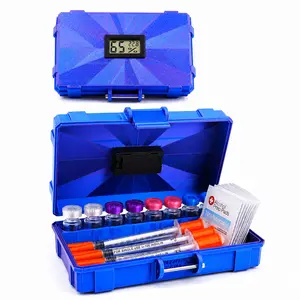 TempView 8-Slot 3 ml Peptide Case with Built-In Temperature & Humidity Sensor + Supply & Alcohol Pad Storage