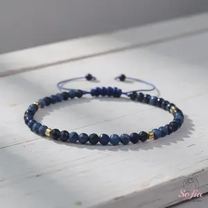 Sofia Sapphire Stone Bracelet - Natural Sapphire Gemstone Dainty Bracelet - Minimalist Healing Bracelet Gift for her, gift for him