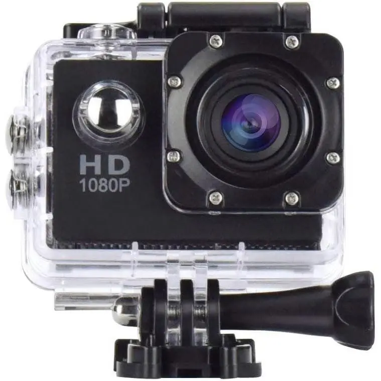 Action Camera, 1080P 12MP Sports Camera Full HD 2.0 Inch Action Cam 30m/98ft Underwater Waterproof Snorkel surf Camera with Wide-Angle Lens and Mounting Accessories Kit