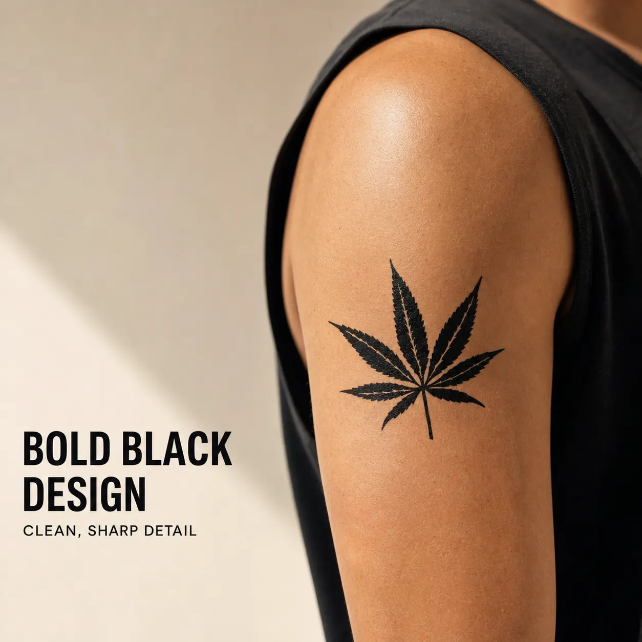 4PCS Black Botanical Leaf Temporary Tattoo Stickers - 3.15x3.15in Body Art Transfers with Tattoo Ideas for Arms, Parties, Festivals (Beauty & Personal Care)