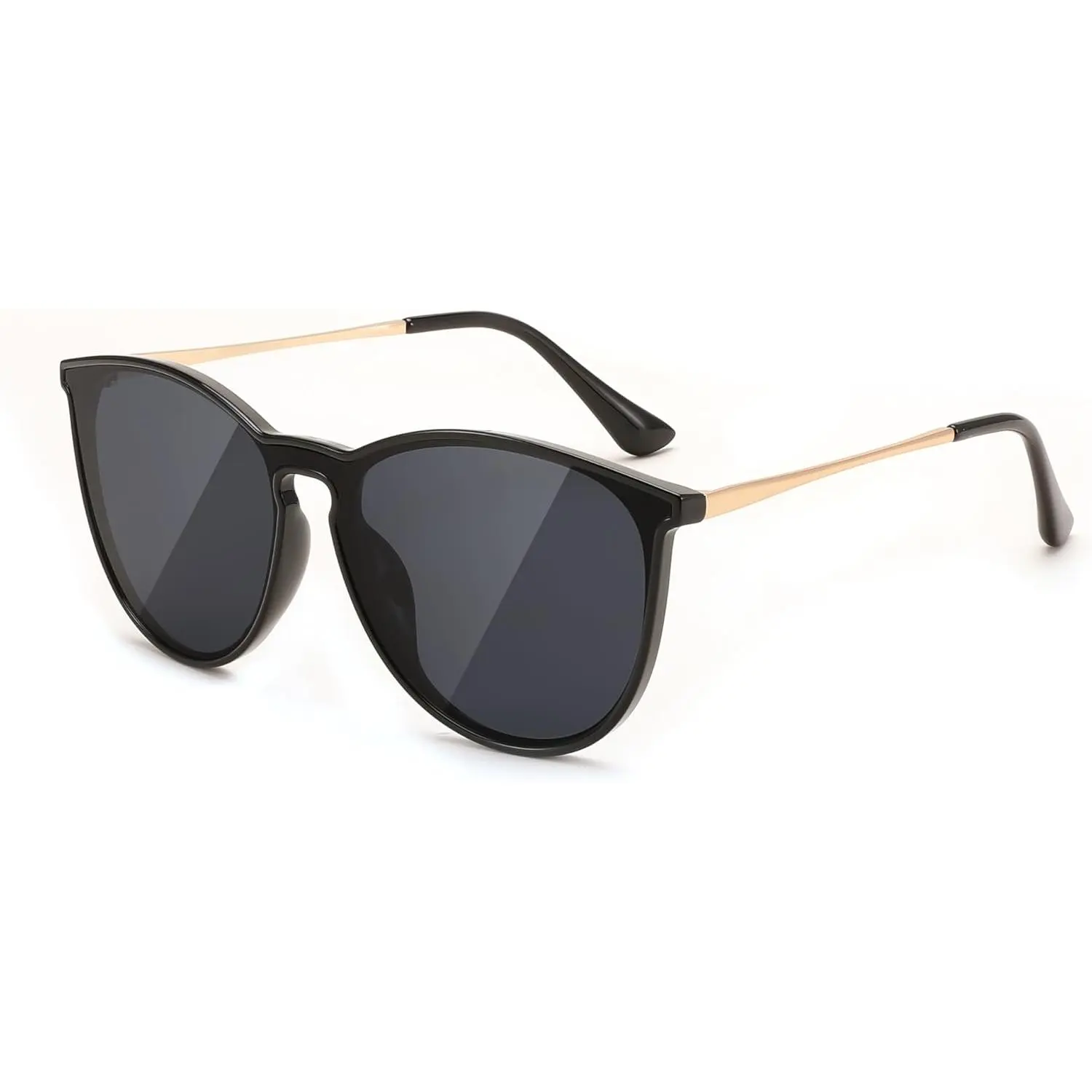 EyeconicFinds Fashion Eyewear for Women - Retro Round Sunnies, Cateye Statement Sunglasses Frames, Cute Mirrored UV Protective Sunglasses B0210