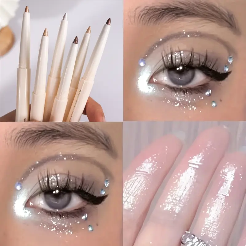 Long Lasting  Pearlescent Lying Silkworm Eyeshadow Pencil Glitter Pearlescent Eye Shadow Pen Shimmer Long-wearing Waterproof Eye Make Up