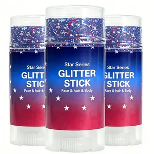 3PCS 4th of July Glitter Stick | Red, White & Blue Body & Hair Sparkle for Independence Day Party, Festival & Fun Holiday Lookc