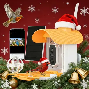 Smart bird feeder with video, 4MP high-definition camera, real-time monitoring and video storage, solar charging with permanent power supply, AI bird recognition, squirrel-proof design, infrared full-color night vision, IP66 waterproof, garden decoration,