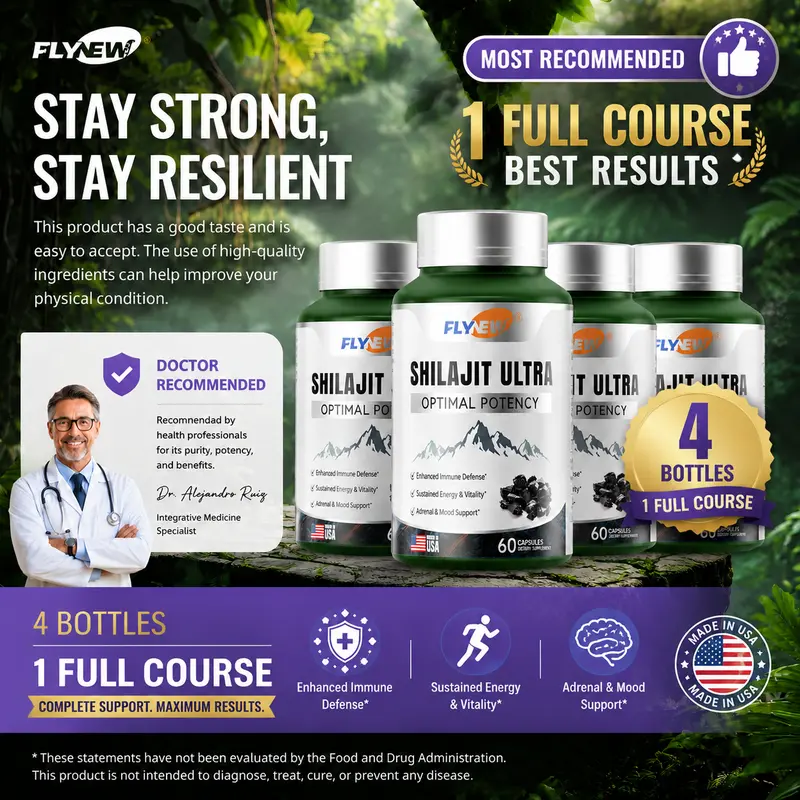 FlyNew Alpha Brain Nootropic Dietary Supplement for Adults - 60g High Potency Plant Based Herbal Wellness Blend with L-Arginine, Shilajit, Pomegranate Blend - Cognitive Function Support, Energy Boost (30 Capsules, Prop 65 Safe)