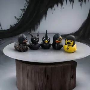 Must-Have Duckieville Duck Figurines - Punk Gothic Style, Creative Resin Duck Figurine, Punk Style Collectible Home Decor, Gothic Girl Duck Ornament, Satan Duck, Death Rock Duck, Lady Duck, Collectible Room Decor