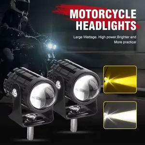 For Auxiliary Spotlight Lamp Moto Fog light Accessories Motorcycle Mini Driving Light Headlight Universal Dual Color ATV Scooter Motorcycle Headlights