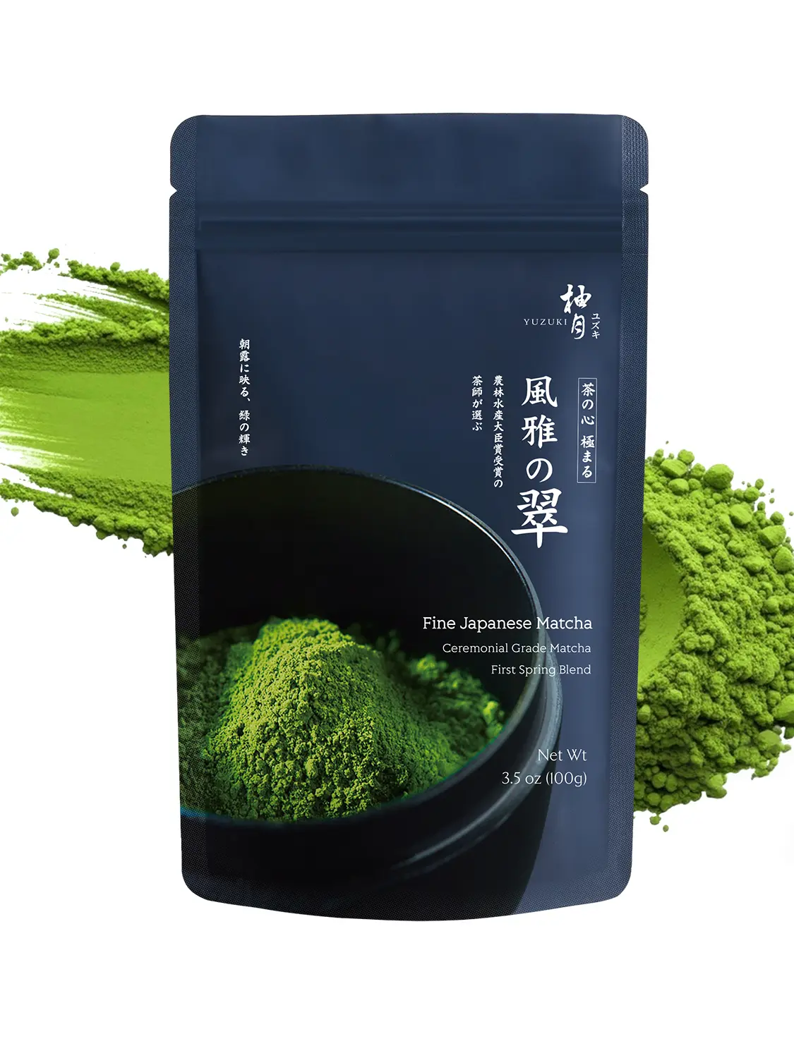 YUZUKI Traditional Matcha Tea Powder - Japanese Ceremonial Grade, 1st Harvest, 100g (3.5 oz) - Product of Uji Kyoto, Japan