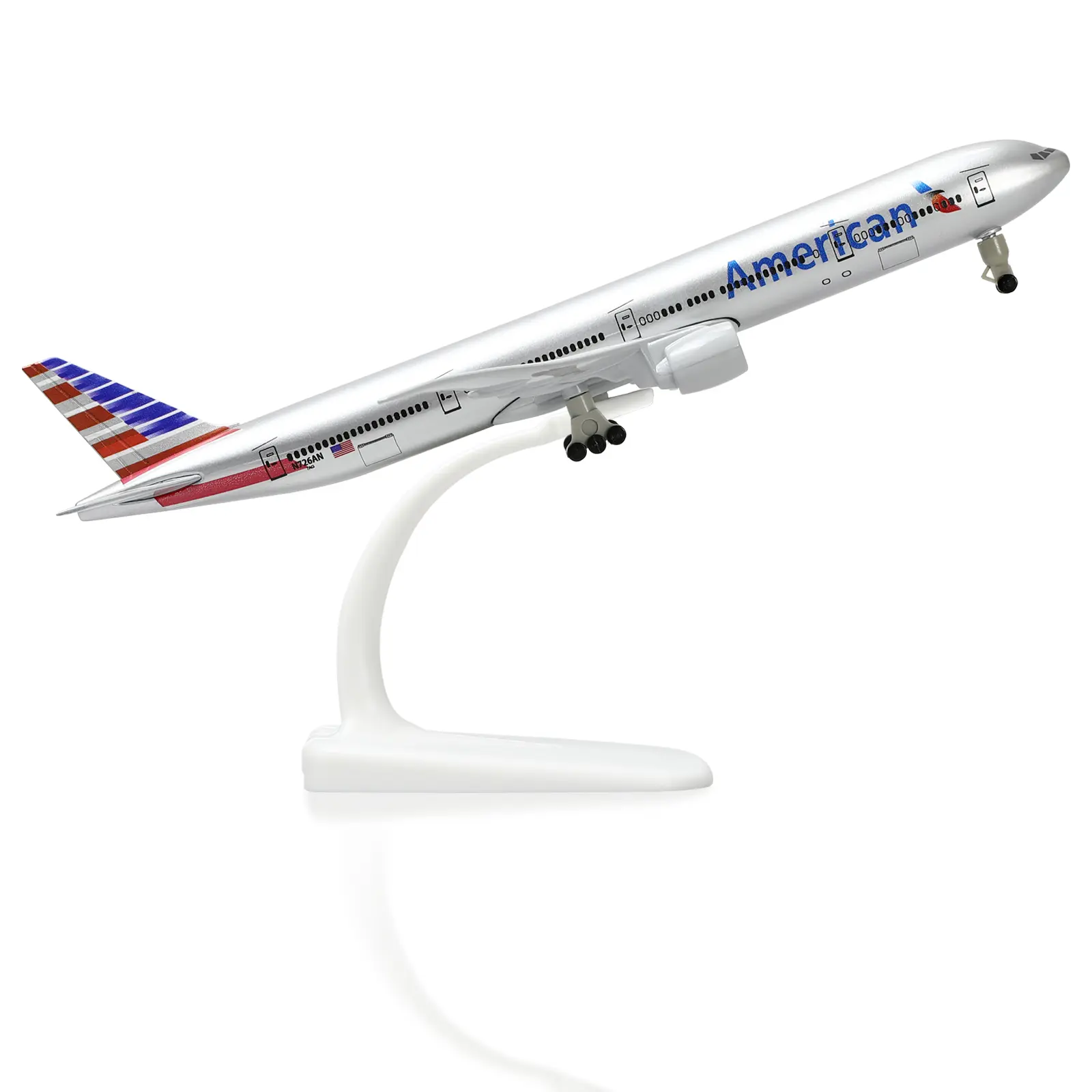 Boeing 777 AA Airlines 1/300 Diecast Metal Airplane Model with Stand, Alloy Display Airliner Collectible Metal Model Kit Diecast Toys for Aviation Enthusiasts
