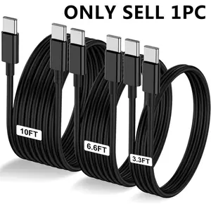 60W USB C to Type C Charger Cable, Type C PD Super Fast Charging Cable Compatible with iPhone 16 15 Pro Plus Pro Max, Galaxy S24 S23 S22, iPad Pro/Air and More, Mobile