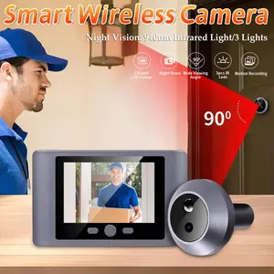 2000mAh Mini Peephole Smart Wireless Door Viewer Camera IR Night Vision Front Door Peephole Camera 2.8 Inch Digital Door Viewer