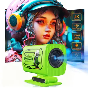 W&O 4K Ultra HD Smart Mini Projector with WiFi6 and Bluetooth 5.0, Portable Indoor Outdoor Movie Projector, Auto Keystone, Home Theater & Best Gift for Family Nights and Events