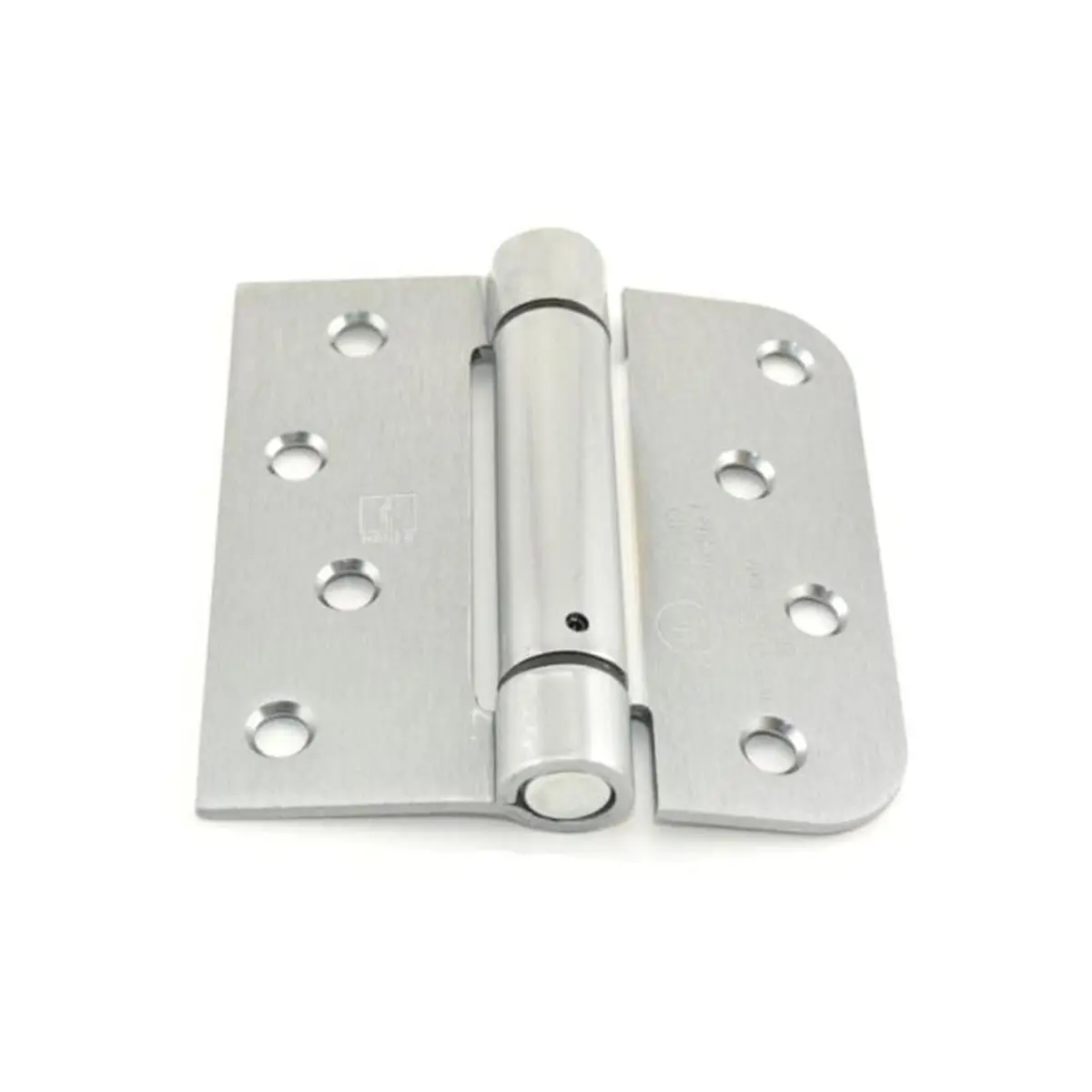 212 MAIN Adjustable Steel Door Hinge, 4x4 in. Square with 0.625 in. Radius Corners, Full Mortise Residential Spring Hinge, No. 170485 Satin Chrome, Adjustable Door Hinge, Steel Hinge