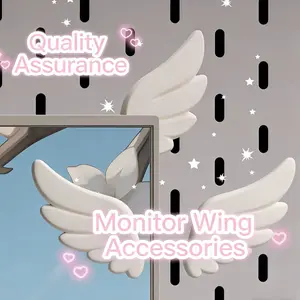 Angel Wings Screen Decoration for Monitor TV Car Display Aesthetic Desk Setup Cute Room Decor Angel Wing Design