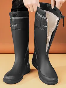 Men Waterproof Cotton Rain Boots Winter Warmth Height Increase Anti-Slip Comfortable Long Tube Rainboots New Arrival Slip Resistant Boots