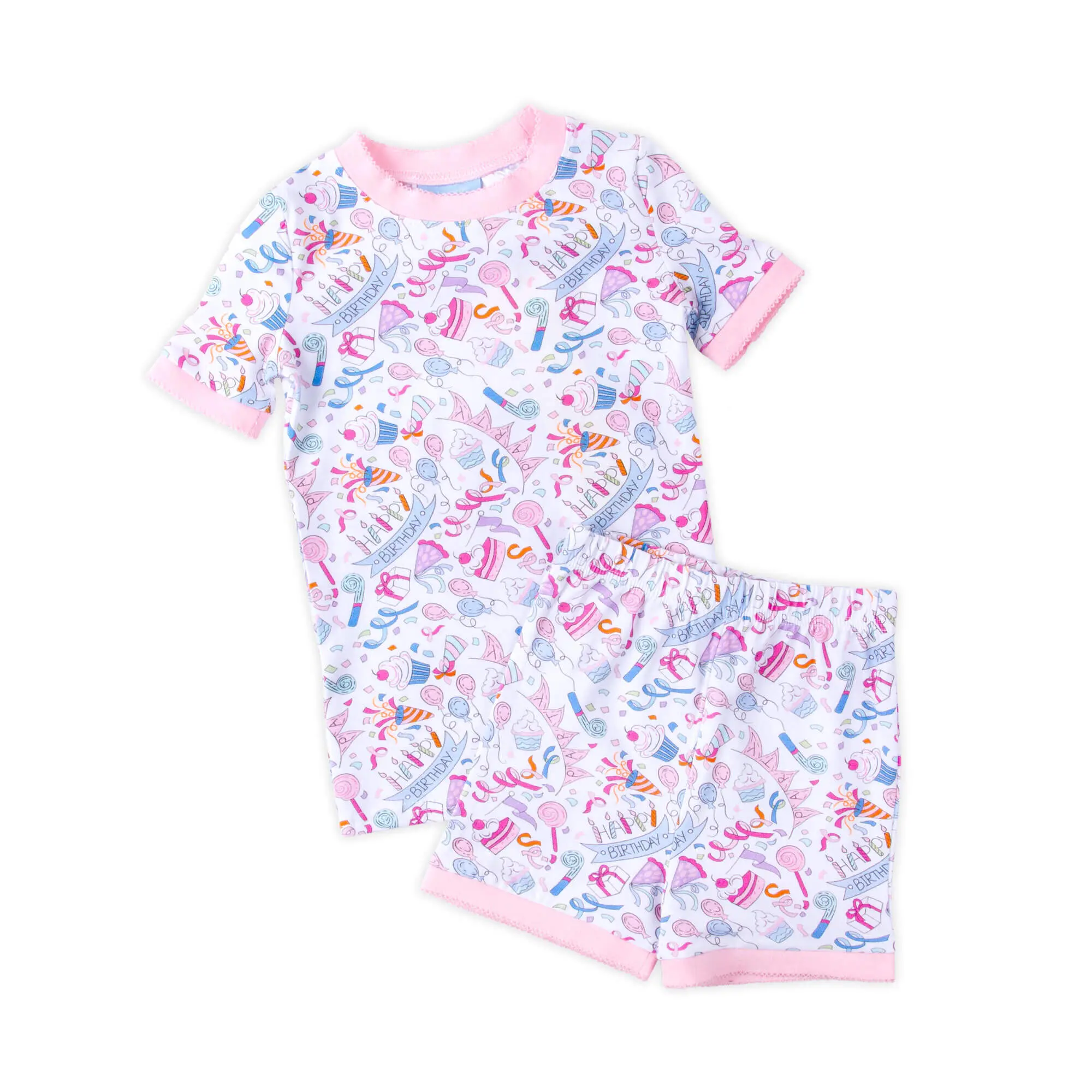 Birthday Girl Short Pajamas - Soft Knit PJ Set for Birthday Girls