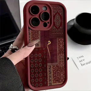 Phone case: Collage Persian Carpet Pattern TPU Case for iPhone 17 Pro Max, iPhone 16 Pro Max/15/14/13 Pro/12/11/7/8 Plus/X/XR/XS Max, Anti-Drop Minimalist Creative High-Quality Red Staircase Protective Cover, Holiday Gift, Suitable for Various