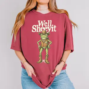 Comfort Colors® “Well Sheeyit” frog Shirt, Funny Western Meme Tee, Cowboy frog Graphic Shirt, Southern Humor Shirt, frog Gift