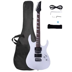 170 Electric Guitar Starter Set HSH Pickups, Tremolo Bridge, 5-Way Selector, Bag Strap Cable Picks for Rock Blues Metal