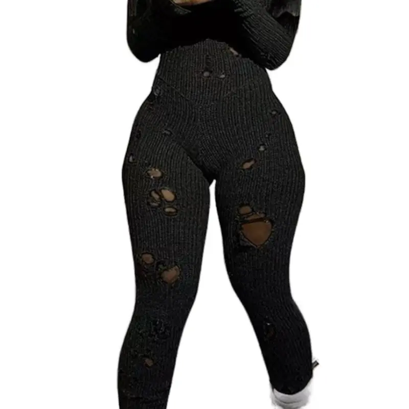 Bodysuit - Sexy Knit Jumpsuit Design with Holes for Women - Womenswear