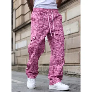 Leopard Print Relaxed Fit Cargo Pants