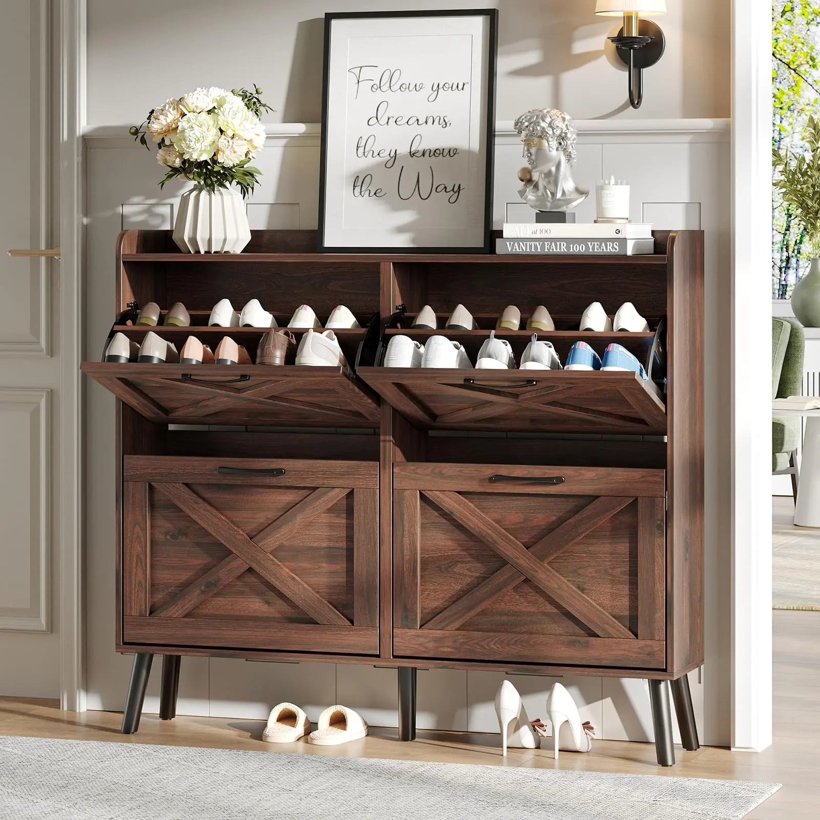 Walnut-4 Flip Drawers