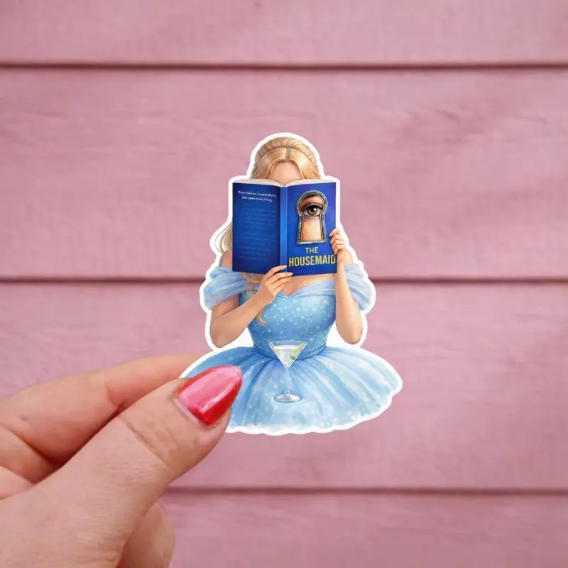 Princess Reading A Book Sticker, The House Maid Sticker, Princess Book Lover, Book Lover Gift Sticker Decal Planner Kindle Feminine Sticker