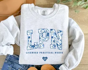 Licensed Practical Nurse T-SHIRT / sweatshirt , Blue Toile LPN shirt, LPN Nurse t-shirt,  Lpn Graduation Cotton Fabric