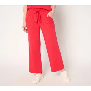 AnyBody Tall Cozy Knit Ankle Pants with Embroidery