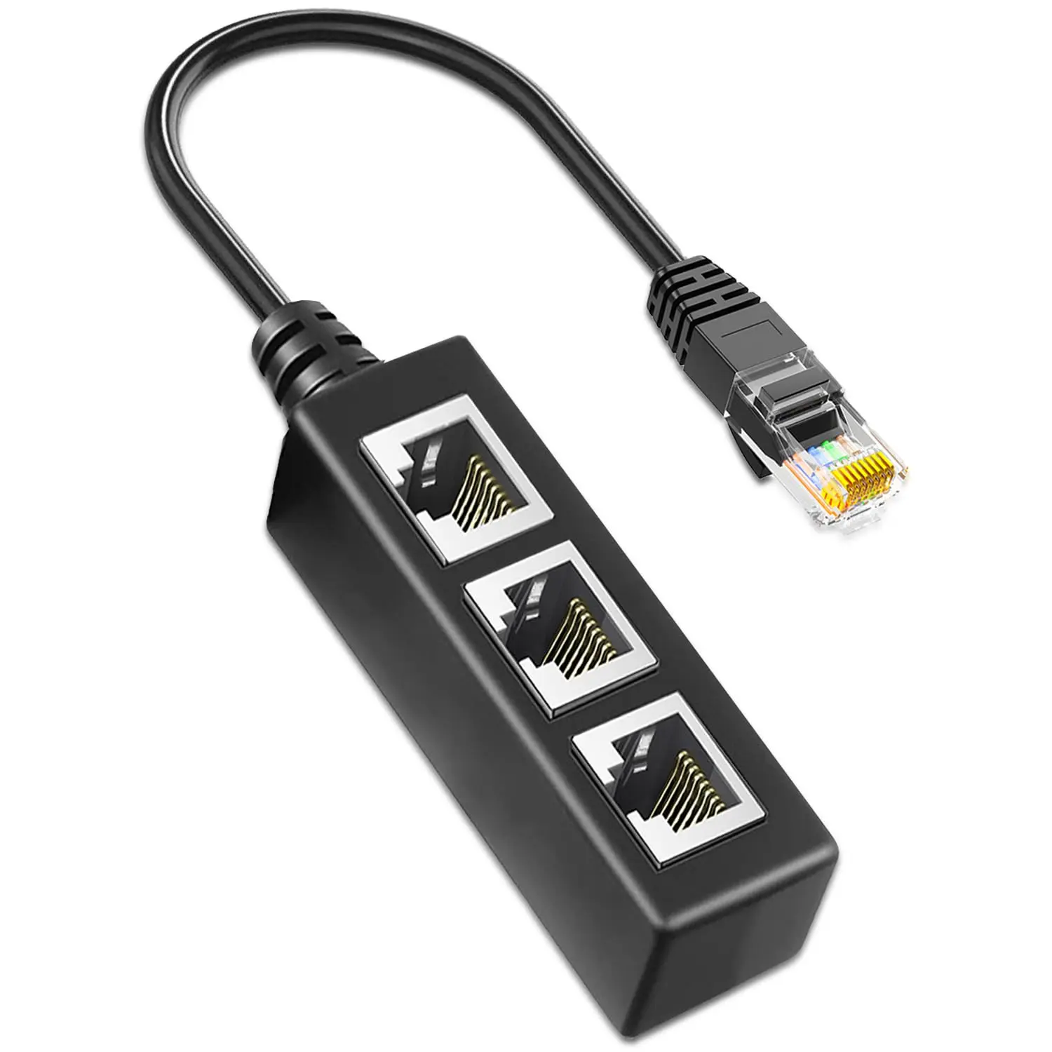 RJ45 Ethernet Splitter 1 to 3, Gigabit Ethernet Switch, Starlink Ethernet Adapter for RJ45 Splitter for Cat5/5e/6/7/8 Cable Internet Cable