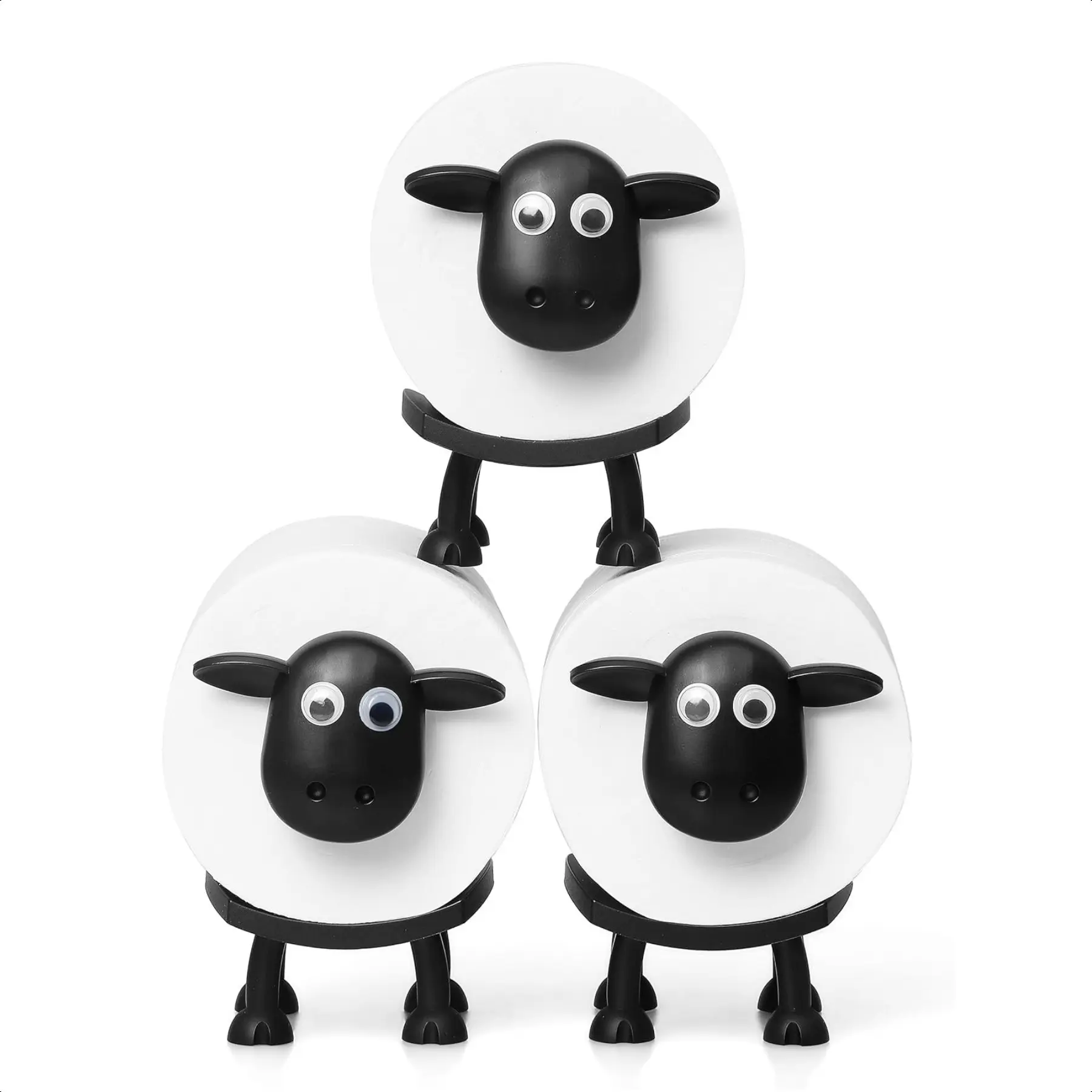 UDROLL 2026 Eco-Friendly Sheep Shape Tissue Holder 3PCS Set - Cute 3D Printed Toilet Paper & Kitchen Roll Holder, Playful Bathroom Home Decor, Cute Sheep Adds Playful Charm Household Essential, Three Units