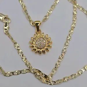 sunflower beautiful  style multi-stones new necklace  gold-plated  18"inches 24"inches available