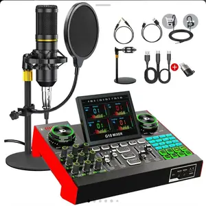 G10 Professional Mic Mixer Set - Portable Recording Station with Microphone, Mixer, and Control Panel for Podcast, Influencer, KOL, Gaming, and DJ Use