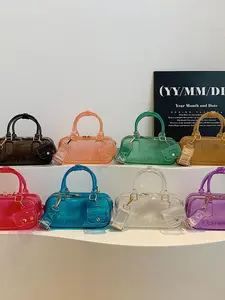 Candy Color Pillow Bag, Summer New Fashion Crossbody Bag, Transparent Shoulder Bag, Boston Small Square Bag, High Aesthetic Women's Handbag