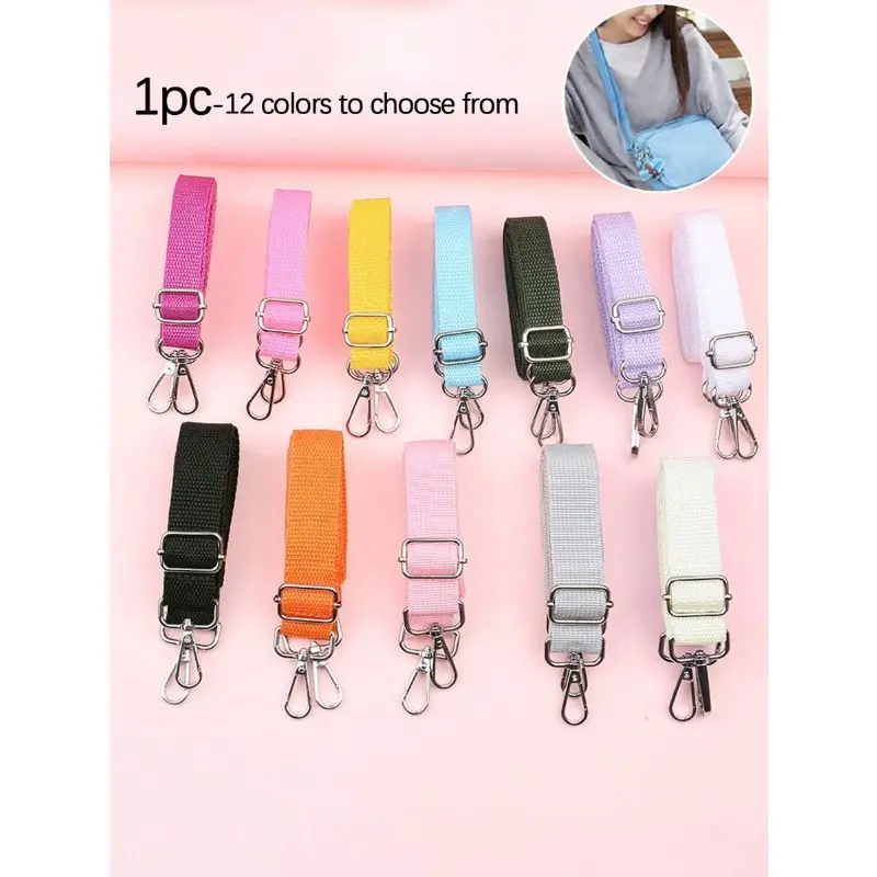 Adjustable DIY Shoulder Strap, Lightweight Durable, Wallet Bag Guitar Water Bottle Backpack Extender, 12 Colors, Women Girls Accessories