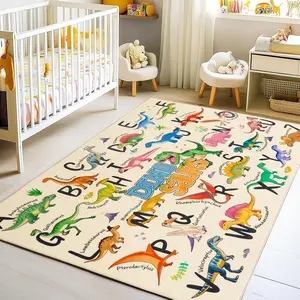 MUGORN Kids Play Rugs Durable Carpet Playmat Rug with Non-Slip Backing Soft Low-Pile Machine Washable Rug for Toddler Car Track Game Area in Bedroom Classroom
