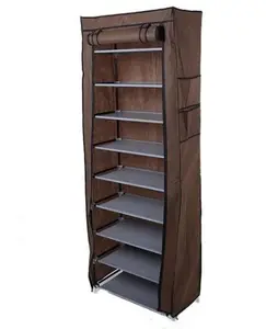 Stylish Space-saving 9 Layers Non-woven Shoes Storage Shoe Rack Coffee Organiser Room