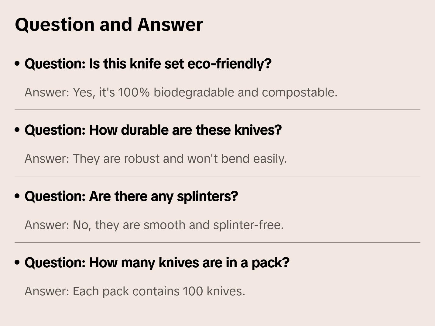 HARSHU Eco-Friendly Cornstarch 6.5” Disposable Knife Set (100 per pack) HARSHU Eco-Friendly Cornstarch 6.5” Disposable Knife Set (100 per pack)