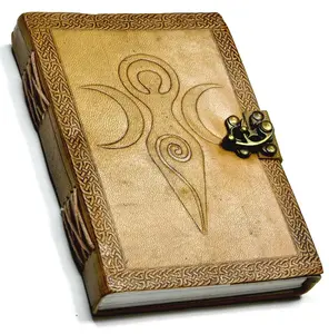 5" x 7" Goddess of Earth Embossed leather journal w/ latch