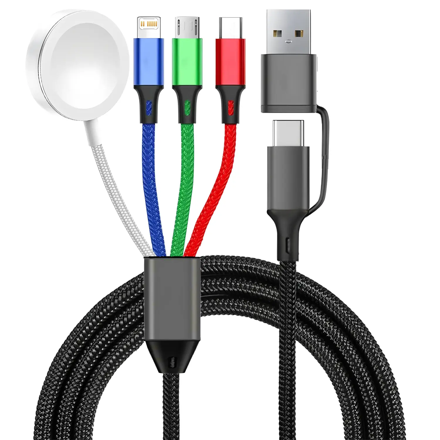 240w 3-In-1 Wireless Charger Cable, Multiple USB Ports, C-Type Mini Electronic Charging Line, Compatible with iPhone 14/13/12, Xiaomi, Apple Watch, Cellphone, Devices, Smartphone Accessories