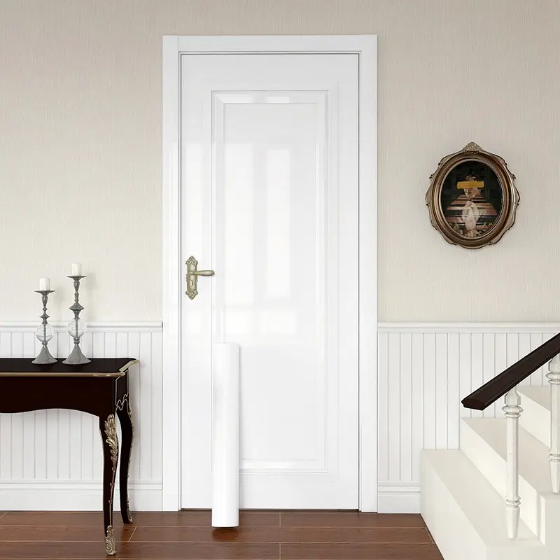 Removable Vinyl Door & Wall Stickers - Peel & Stick Self-Adhesive Film with Glossy White , Easy Renovation for Doors, Walls, Cabinets - No Glue Needed, Peel & Stick Surface, Durable Vinyl, Decorative Wall Sticker