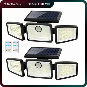 2-Pack 3-Head Solar Outdoor LED Security Lights, 2500LM Motion Sensor Spotlights, 270° Wide-Angle, IP65 Waterproof for Garage, LED Solar Outdoor Fixtures, Led Lights, Solar Outdoor Lights