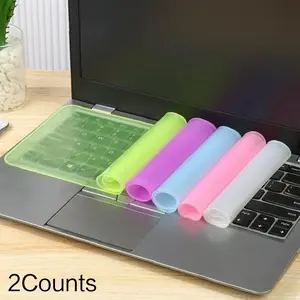 2Sets Dust Oil Resistant Colorful Slim Silicone Keyboard Cover Universal for 12-14 15-17 Inch Laptops, Enhances Typing Comfort Protects Keys Durable Accessory Kit Keyboard Film