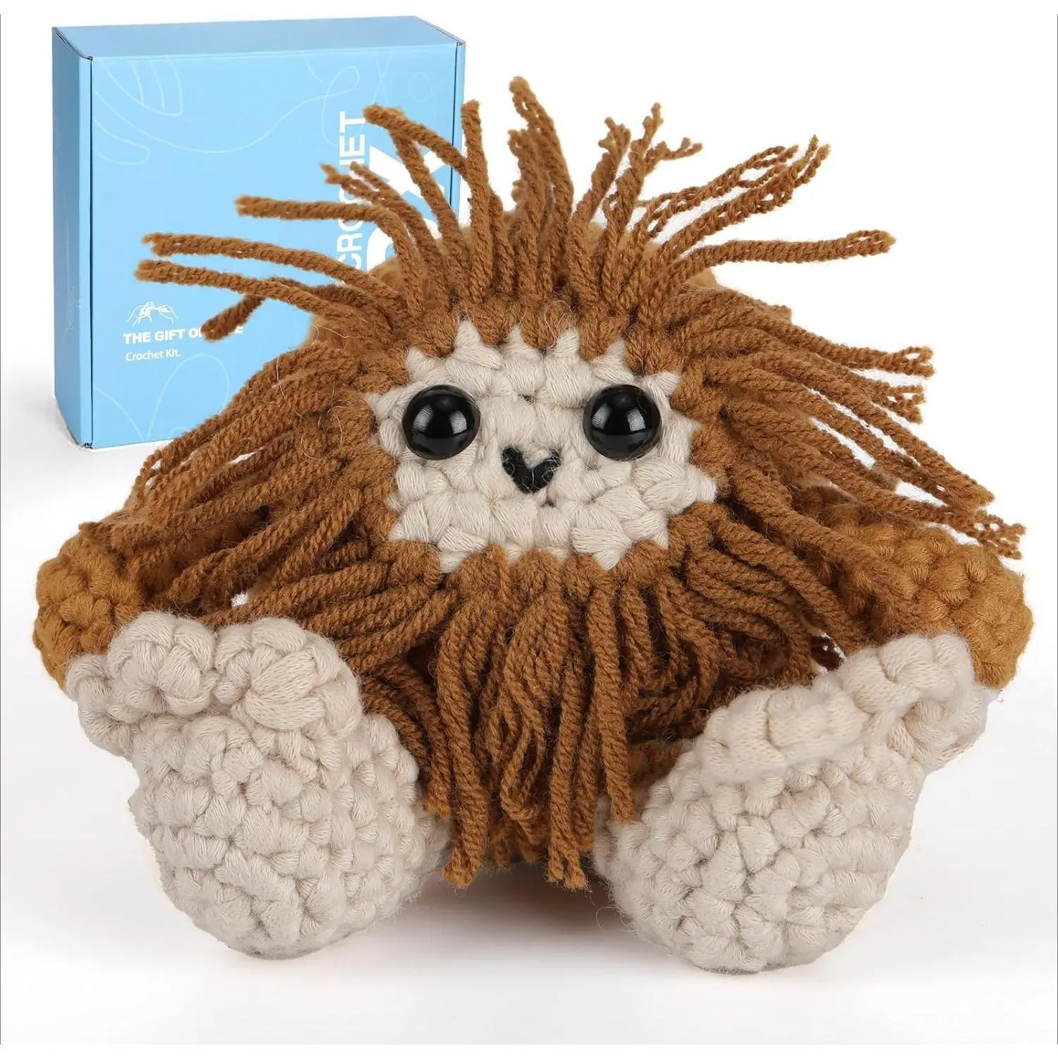 X-SMA11 Crochet Box Crochet Kit for Beginner, Bigfoot Learn How to Crochet Stuffed Animals Gift for Adults and Kids(12+), Knitting Set with Yarn Hook Stitch-by-Stitch Video Tutorial