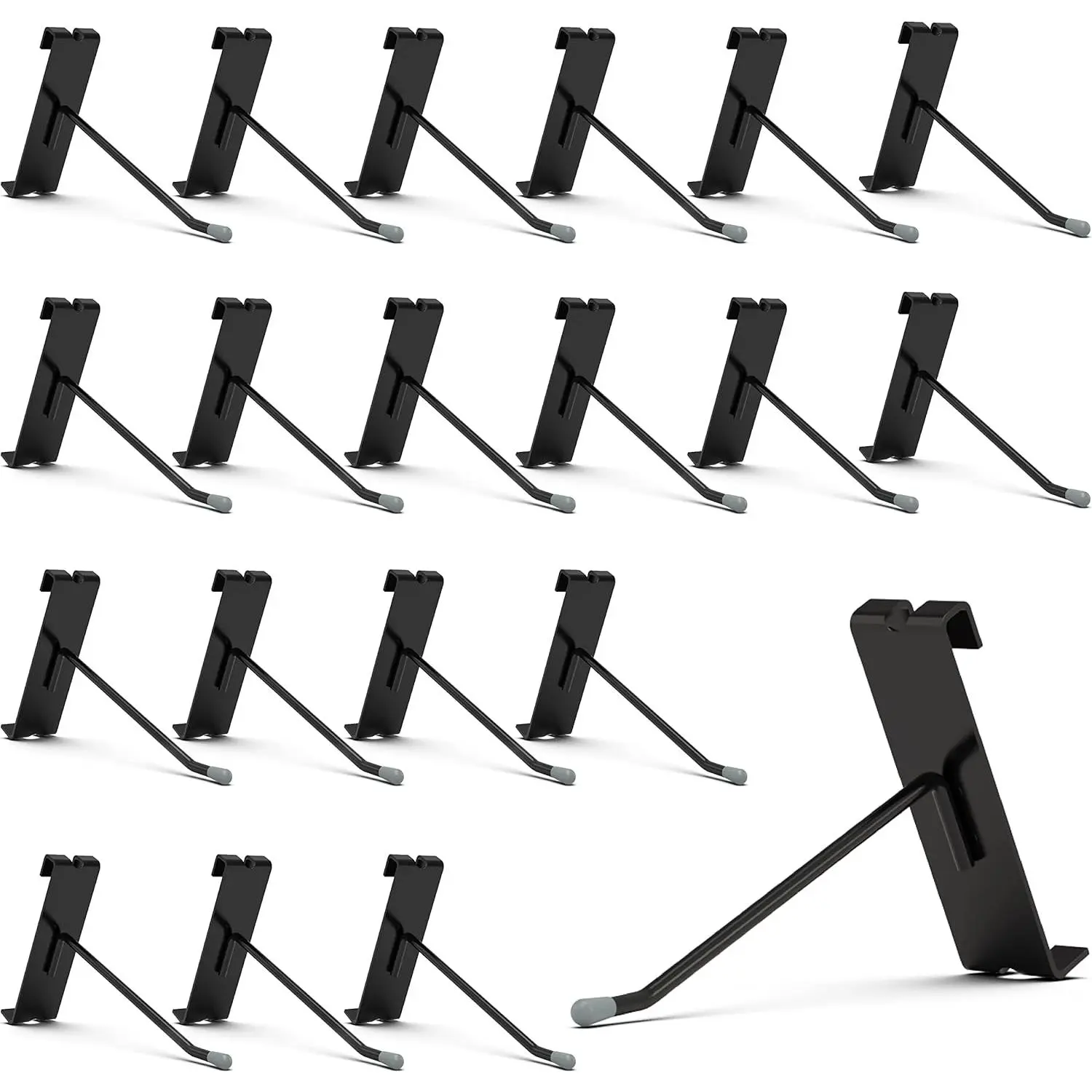 Gridwall Hooks 4 Inch, 50 count Display Hooks for Grid Wall, Hook for Grid Wall Panel, Black