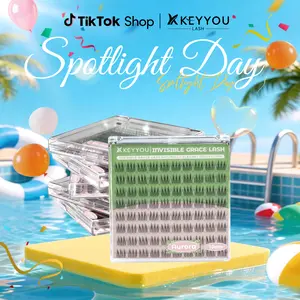 KEYYOU Aurora Single Length DlY Lash Cluster Invsible Band Natural 8mm 10mm 12mm 14mm 16mm Waterproof Long-Lasting Eyelashes Extensions 80pcs C Curl Easy to Use for Flawless Look  #SpotlightDay
