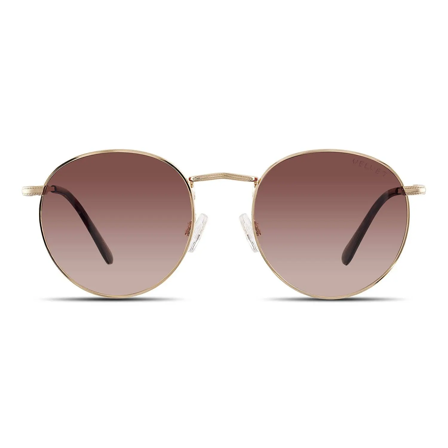 Velvet Eyewear Yokko V757GD01 Classic Sunglasses - Gold Frame Brown Fade Lenses Small Size 50mm x 20mm x 140mm Fashionable Frames with 100% UV Protection Casual Sunglasses for Women