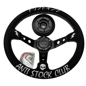 Short Hub Adapter + Suede Steering Wheel For 02-06 Mini Cooper E90