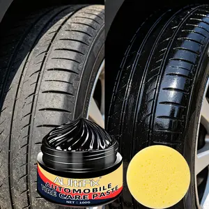 100g Tire Shine Cream Long-Lasting Shine Anti-Fading Weatherproof Non-Sticky High Gloss Restore Black for Tires Door Rubber Trim Exterior Care Truck Tire